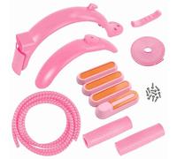 Scooter Mudguard Kit, Scooter Fenders Bracket with Side Covers Handbrake Cover Anti Collision Strip for M365 Pro Electric (pinks