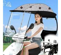 Scooter Rain Waterproof Cover,Scooter Umbrella,Hd Transparent Bezel Awning Sunshade Windproof/Rainproof/Sunscreen Suitable for All Electric Bicycles and Electric Scooter Cover,Gray,B