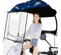 Scooter Rain Waterproof Cover,Scooter Umbrella,Hd Transparent Bezel Awning Sunshade Windproof/Rainproof/Sunscreen Suitable for All Electric Bicycles And Electric Scooter Cover,Blue,A