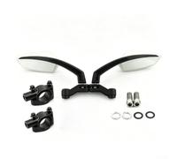 Scooter Rear View Mirrors Set 360 Degree Adjust | ABS plastic shell, curved glass for surface, wide angle view, fits street bikes, sport bikes, ATVs(White With mirror holder)