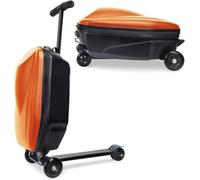 Scooter Suitcase Carry-On Hardshell Ride-On for Kids, Lightweight Multifunctional Luggage with Wheels, Ideal for Ages 4-15, 20 Inch