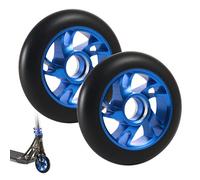 Scooter Tires, 2 Pieces 100 mm Scooter Wheels Replacement Wheels, Scooter Accessories with Rims Made of Aluminum Alloy, 88A Solid Tires with High-precision Bearings Compatible for Most Stunt Scooters