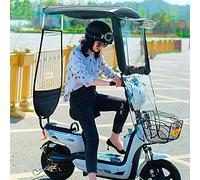 Scooter Umbrella,Motor Scooter Umbrella Mobility Sunshade Rain Cover Waterproof, Universal Bicycle Electric Sunshade Drain Cover,B-Black