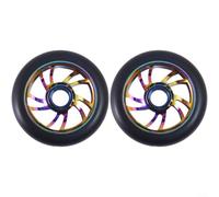 Scooter Wheels For TRICK,120 Mm PU High Rebound,With Forged Aluminium Core And ABEC-9 Bearings, Silent Shock-Absorbing Wear-Resistant Pack Of 2(Seven colors)
