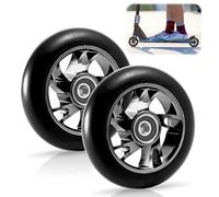 Scooter Wheels, Pack of 2 120 mm Scooter Inline Wheels with ABEC-9 Ball Bearings, Scooter Replacement Wheels for Robust and Durable, Suitable for Your Scooter Accessories (Black)