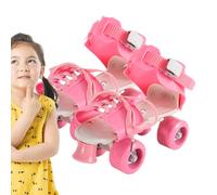 Scooters - Adjustable Kids Double Line Four Wheel Roller Skate Shoes | Sizes Twenty-eight Thirty-Six Single Shoes, Kids Scooters Beginners Boys Girls