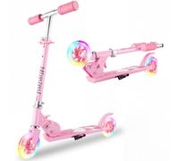 Scooters for Kids 3-12,Foldable Design, 3-Level Lightweight Aluminum T-Bar 28"-31.6", Smooth & Quiet PU Wheels, Safe Lean-to-Steer,Birthday Gift for Girls and Boys