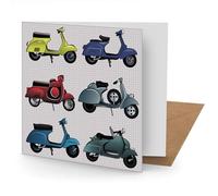 Scooters Greetings Card Suitable for Birthdays, Thank You, Any Occasion, 15 x 15 cms, Multi-Coloured