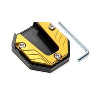 Scootor Motorcycle Bike CNC Aluminum Alloy Parking Kickstand Pad Plate Base Bike Side Stand Grip Support Foot Pad Base(Gold)