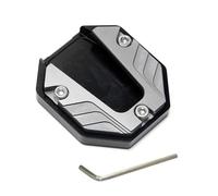 Scootor Motorcycle Bike CNC Aluminum Alloy Parking Kickstand Pad Plate Base Bike Side Stand Grip Support Foot Pad Base(Titanium)