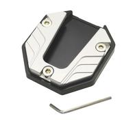 Scootor Motorcycle Bike CNC Aluminum Alloy Parking Kickstand Pad Plate Base Bike Side Stand Grip Support Foot Pad Base(Silver)