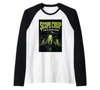 Scope Creep Programming UFO Sci-Fi Horror Old Movie Poster Raglan Baseball Tee