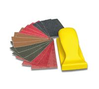 Scorch Marker Sanding Kit, Hand Sander with 5 Grits, Mesh Net System, Hook and Loop Design, 15 PCS - Long Lasting, Ergonomic, Re-Usable Sandpaper Kit