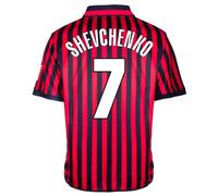 Score Draw AC Milan 2000 Centenary Shevchenko No 7 Retro Shirt Black/Red XX-Large Polyester