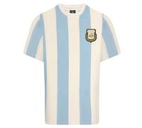 Score Draw Argentina 1986 World Cup Finals No 10 Retro Shirt Blue/White Large Cotton