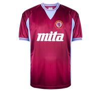 Score Draw Aston Villa 1984 Retro Football Shirt Claret/Sky Small Polyester