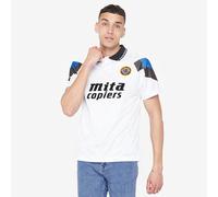 Score Draw Aston Villa 1990 Away Retro Football Shirt White Large Polyester