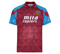 Score Draw Aston Villa 1990 Retro Football Shirt Red XX-Large Polyester