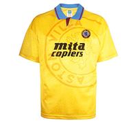 Score Draw Aston Villa 1990 Third Retro Football Shirt Yellow Large Polyester