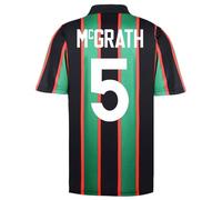 Score Draw Aston Villa 1994 Away McGrath No 5 Football Shirt Green/Black X-Large Polyester