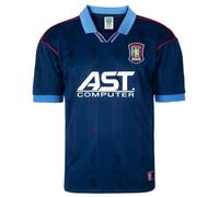 Score Draw Aston Villa 1996 Away Retro Football Shirt Blue XS Polyester