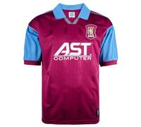 Score Draw Aston Villa 1996 Retro Football Shirt Claret/Sky XS Polyester