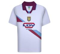 Score Draw Aston Villa 2000 Away Retro Football Shirt White/Claret Small Polyester
