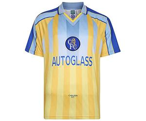 Score Draw Chelsea 1998 Away Retro Football Shirt Yellow X-Large Polyester