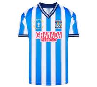 Score Draw Coventry 1987 FA Cup Final Retro Football Shirt Blue/White Medium Polyester