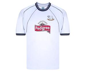 Score Draw Derby County 2002 Retro Football Shirt White Small Polyester