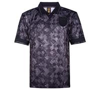 Score Draw England 1990 Out Retro Football Shirt Black Medium Polyester