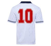 Score Draw England 1990 World Cup Finals No 10 Retro Shirt White Small Polyester
