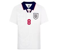 Score Draw England 1993 No 8 Gascoigne Retro Football Shirt White Small Polyester