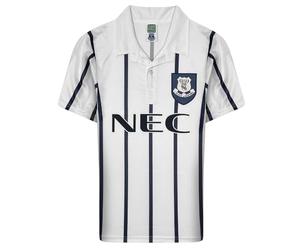 Score Draw Everton 1994 Away Retro Football Shirt White/Navy Large Polyester