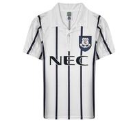 Score Draw Everton 1994 Away Retro Football Shirt White/Navy Small Polyester