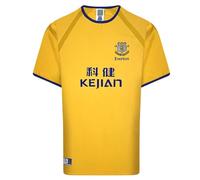 Score Draw Everton 2003 Anniversary Away Retro Football Shirt Yellow Large Polyester