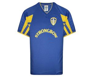 Score Draw Leeds United 2002 Third Retro Football Shirt Blue/Yellow Large Polyester