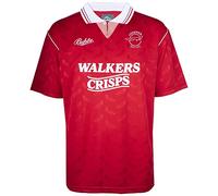 Score Draw Leicester City 1990 Bukta Third Retro Shirt Red Small Polyester