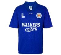Score Draw Leicester City 1994 Retro Football Shirt Blue Medium Polyester