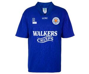 Score Draw Leicester City 1994 Retro Football Shirt Blue Small Polyester