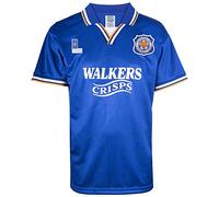 Score Draw Leicester City 1995 Retro Football Shirt Blue Large Polyester