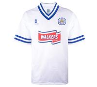 Score Draw Leicester City 1997 Away Retro Football Shirt White XX-Large Polyester