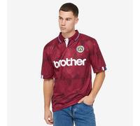 Score Draw Manchester City FC Retro Away Shirt 1989 Adults - Red XL