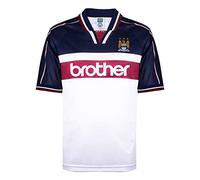 Score Draw Manchester City 1998 Away Retro Shirt White/Navy X-Large Polyester