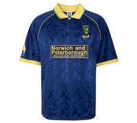 Score Draw Norwich City 1993 UEFA Away Retro Football Shirt Navy/Yellow Medium Polyester