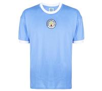 Score Draw Official Retro Manchester City Mens 1972 shirt - Large, Sky