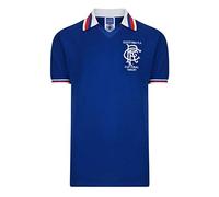 Score Draw Rangers 1981 Scottish Cup Final Retro Shirt Blue Large Nylon