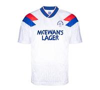 Score Draw Rangers 1990 Away Retro Football Shirt White Medium Polyester