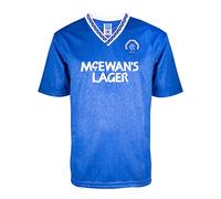 Score Draw Rangers 1990 Retro Football Shirt Blue Large Polyester