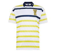 Score Draw Scotland 1990 Away Retro Football Shirt White/Lemon Medium Polyester